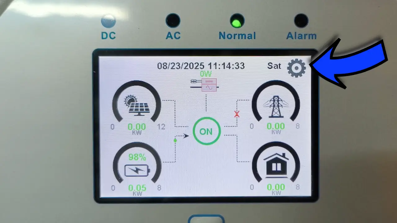 Image Accéder au menu Grid Setting sur l'Onduleur Deye
