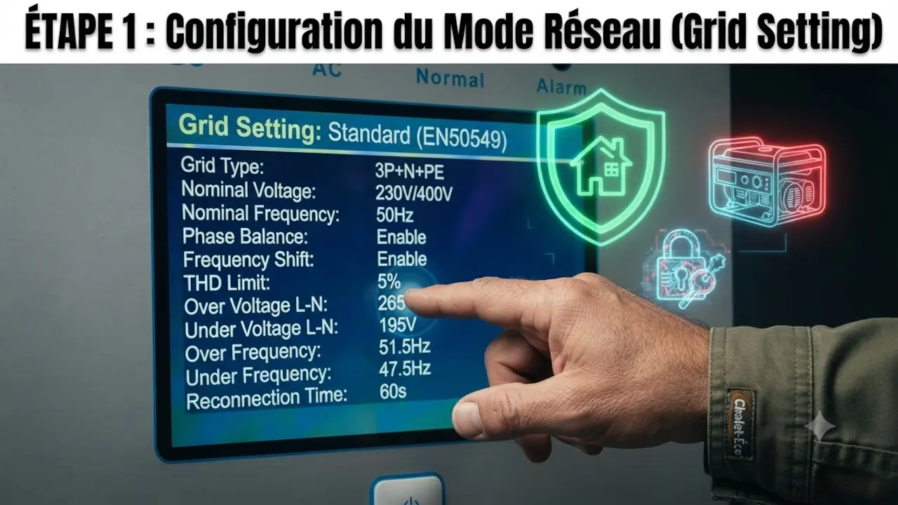 Image ÉTAPE 1 : Configuration du Mode Réseau (Grid Setting)