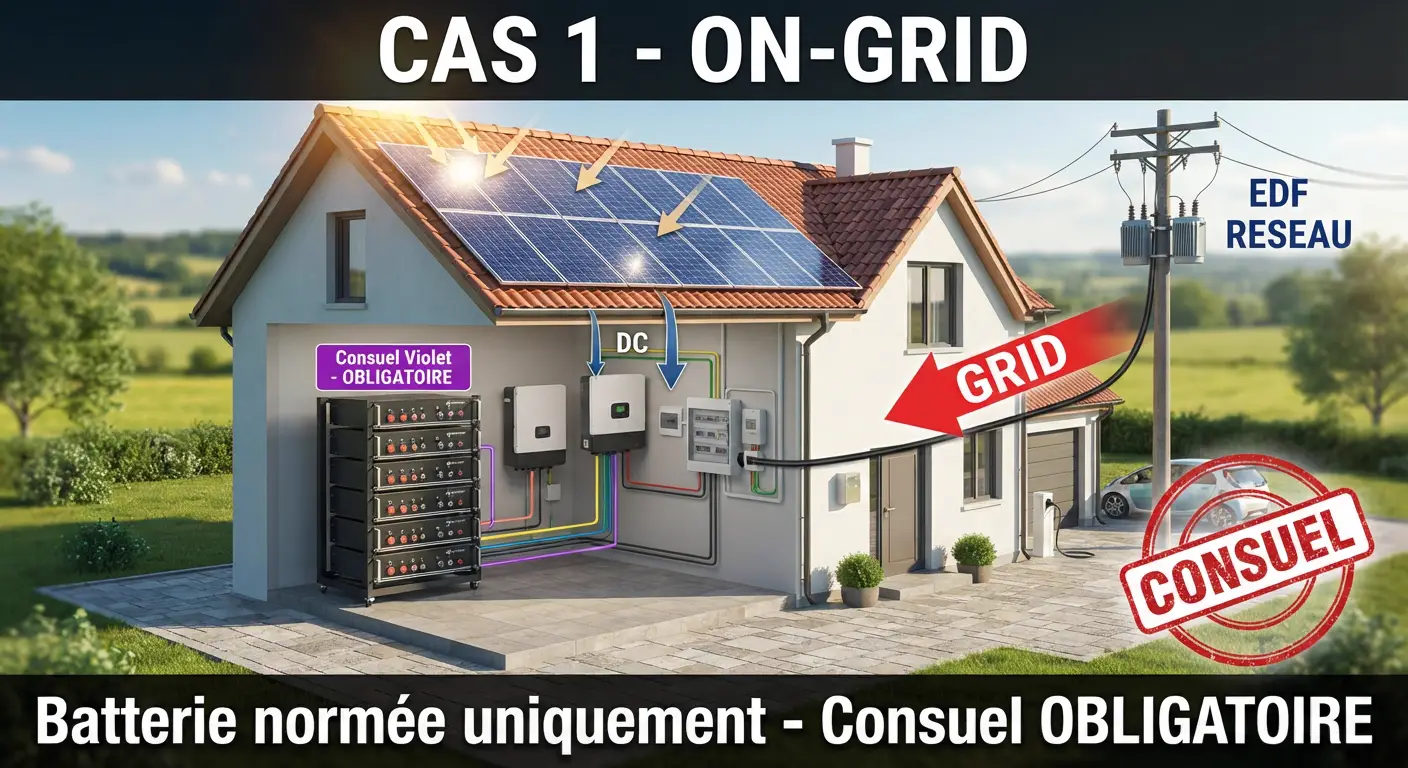 Deye on-grid batterie normée Consuel obligatoire