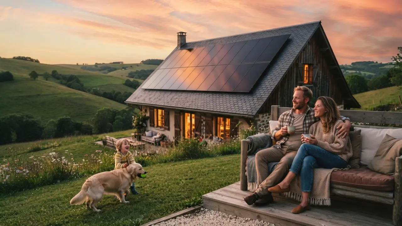 Famille autonome en énergie grâce à une installation solaire 8kW réalisée par un installateur professionnel