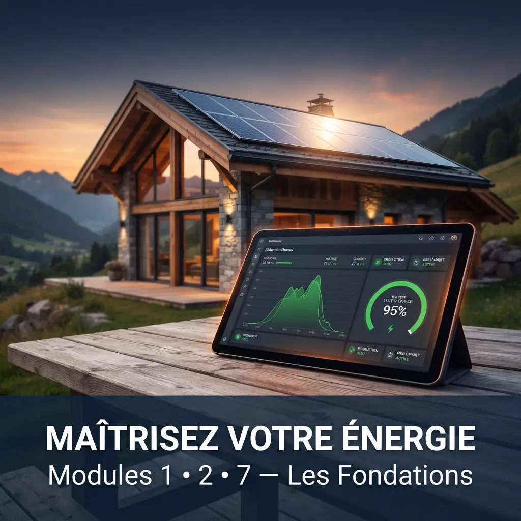 Modules 1, 2 et 7 de la formation solaire autonome — introduction, dimensionnement et monitoring temps réel