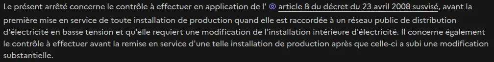 Texte officiel de l'arrêté du 29 mars 2010 sur le contrôle des installations photovoltaïques raccordées au réseau public