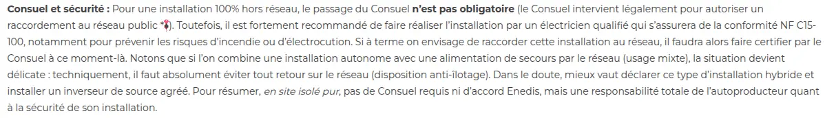 Wattuneed — Législation photovoltaïque française : en site isolé pur, pas de Consuel requis ni d'accord Enedis